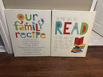 (2) Family Wall Canvas Art - 30x24