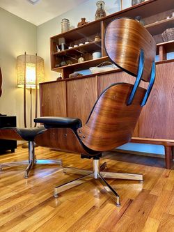 Vintage Midcentury Eames Style Lounge Chair & Ottoman - Restored!
