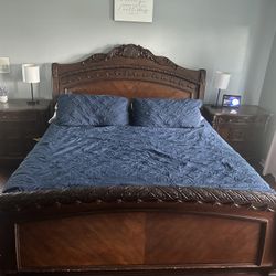 King Size Bed And Frame With Side Tables 