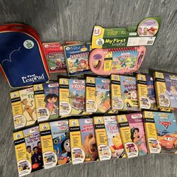 Leap Frog, My First Leap Pad (pink) + 15 Cartridges/books, Starter book, & Back Pack