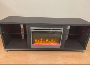 Amazing tv stand with heater and led lights