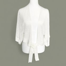 JOSEPH A Open Knit Shrug with Tie Closure NEW!! NWT