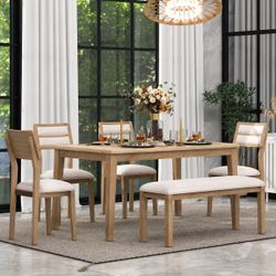 6-Piece Natural Wood Dining Set