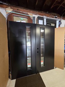 Brand New Fiberglass Impact Double Entry Doors with Frame 72 x 80