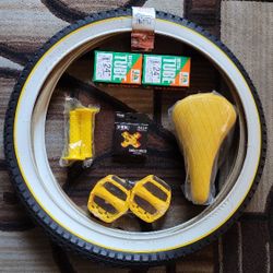 NEW Bicycle Bmx Parts Bundle 24" Yellow