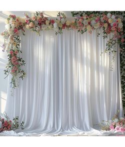 New! Wedding / Event Backdrop Curtain 10ft x 10ft ā Polyester 180gsm ā Black, White, Red, Royal Blue ā $7 Each or Case of 12 for $70