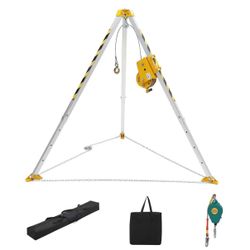 Garvee Confined Space Rescue Tripod Kit with 1200LBS Winch, 98' Cable, Alloy Steel Frame, Fall Arrestor, Adjustable Legs, Storage Bag $200
