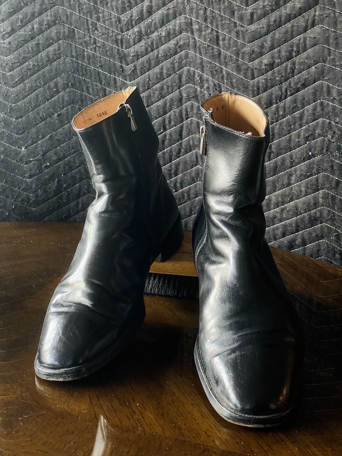 Bally Designer Leather Zip Boots Size 11.5