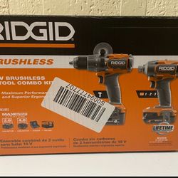 18V Brushless Cordless 2-Tool Combo Kit with Hammer Drill, Impact Driver, (2) Batteries, Charger, Bag.