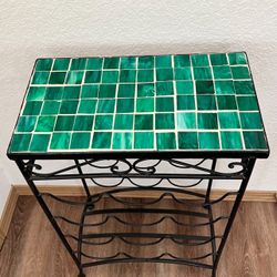 Wine rack Side Table- 26” H x 16” W x 9” D