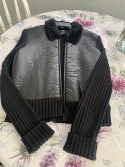 Like New Ladies Leather Sweater Jacket