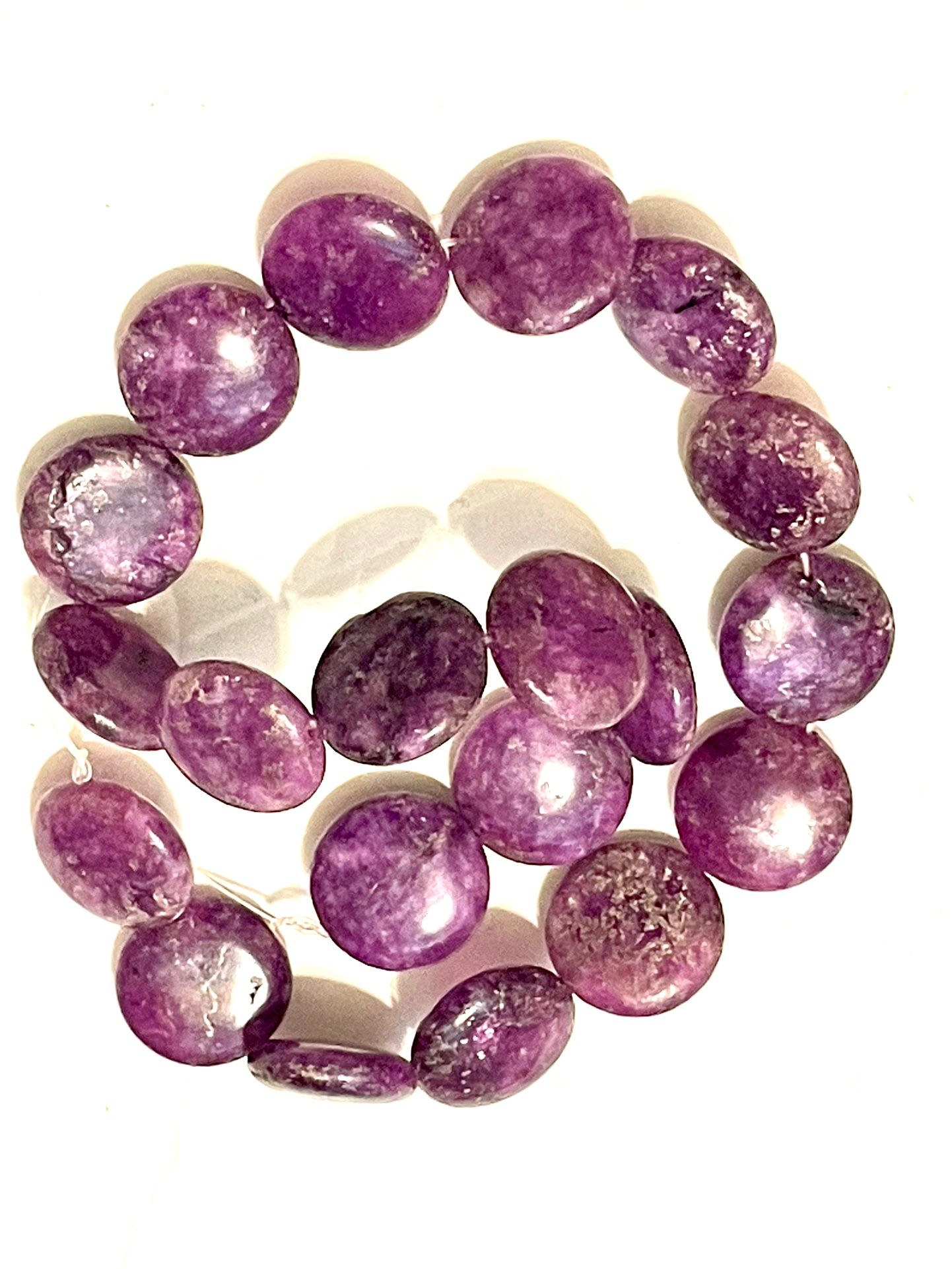 Ruby/Sapphire Coin Beads 20”