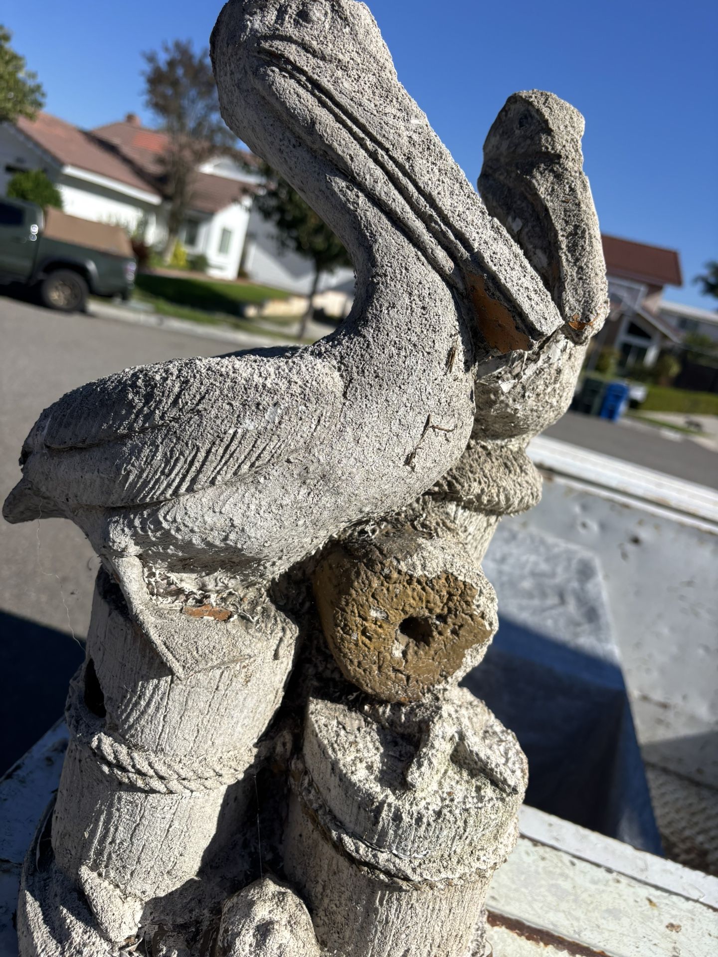 Ceramic/cement, bird statue