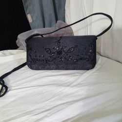 Vintage Black Beaded Handbag