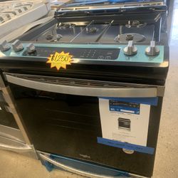 New Scratch And Dent Whirlpool Slide -in Convention Oven Gas Range Stainless Steel 6 Months Warranty 