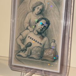 Charlie Kirk Trading Card Holographic Turning Point Donald Trump Merch Freedom