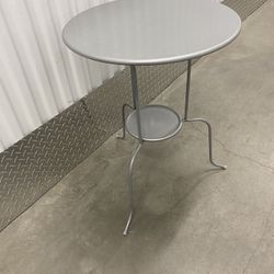 6/28/25 - Silver Color Accent Patio Table - Light Weight Metal