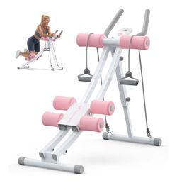 Dual Track Ab Machine, Adjustable Ab Trainer Machine, Ab Workout Equipment