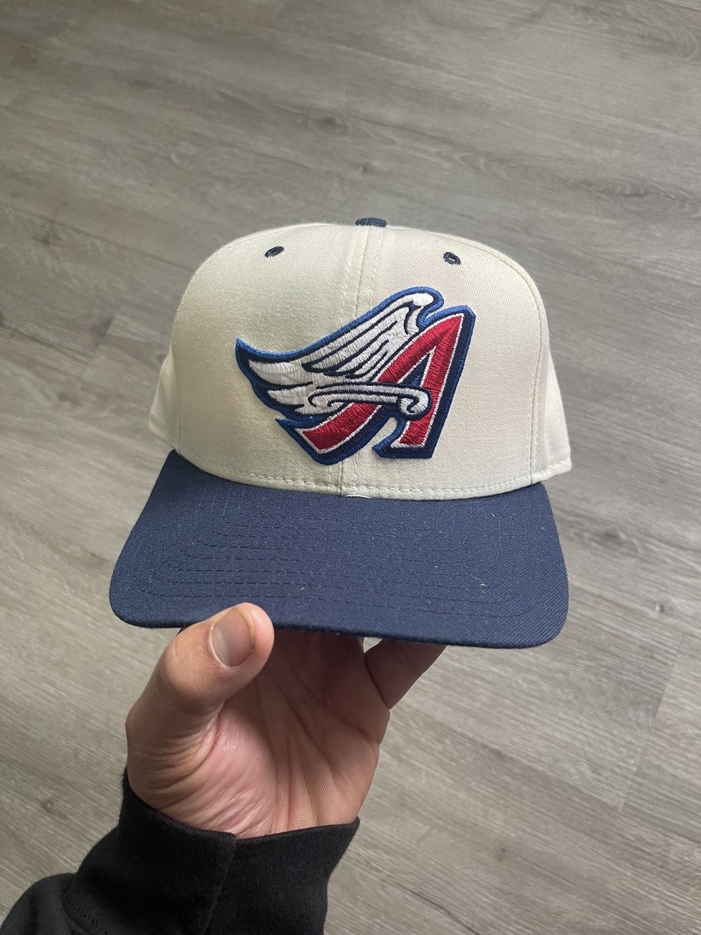 Vintage 90s Anaheim Angels New Era Snapback Hat Pro Model Disney Wings Logo