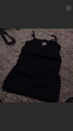 Black Dress With A Butterfly On It 