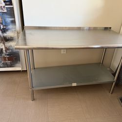Stainless Steel Kitchen Table – New – 48” x 24” – $120