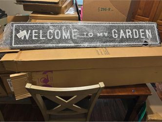 Welcome to My Garden - Metal Sign, 44" x 7.75", NEW