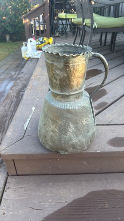 Solid copper hand forged antique pitcher