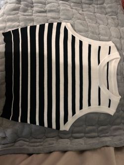 Black and White Striped Knit Set