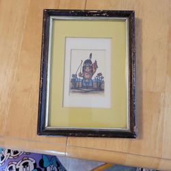 Vintage Gerda Christoffersen's Navajo Brave  & Indian Papoose signed Prints