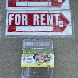 Buy New For  Rent Signs (2) Plus Take One Box 