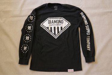 Diamond Supply Co. Boys Long Sleeve T-Shirt Size S Black 98 Star Logo USA Made