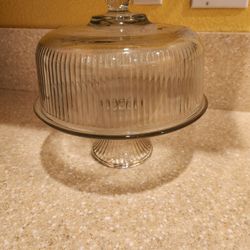 Glass Cake Tray With Lid