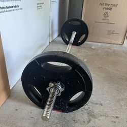 Weight lift bar and plates