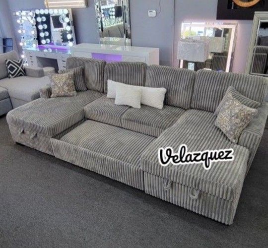 ✅️✅️4-Piece Convertible Sectional
Sleeper Sofa, Chaise Storage, Sofa Storage & USB Port✅️✅️