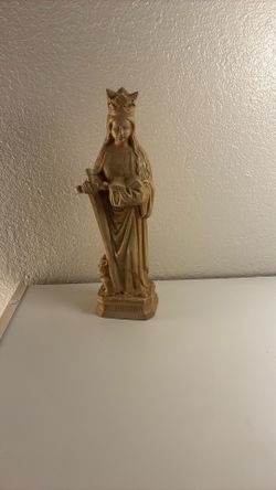 Saint Dimpna Dymphna Ceramic Stone Statue Sculpture Catholic Eastern Orthodox Patron Saint of Mental Illness Christian Martyr