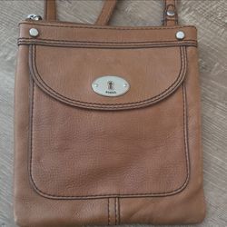 Fossil Brown Leather Crossbody Bag