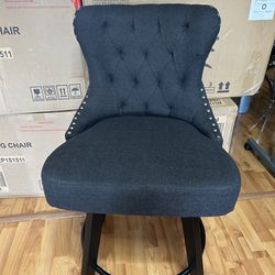 8 black fabric chairs