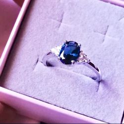 Breathtaking Sapphire 925 Sterling Silver Ring Sizes: 6, 7, 8