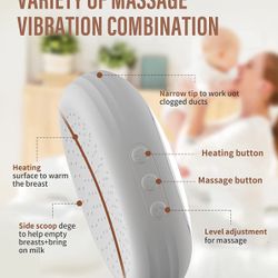 KIDIRA Lactation Massager,3 Levels Heat and 25 Kinds Vibration, Pumping and Breastfeeding Essential,Last for 240 Mins,Empty Your Breasts More Effectiv
