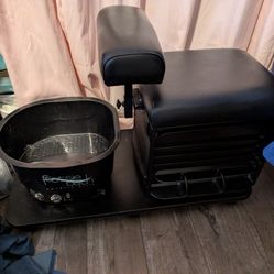 Salon Foot Bench, & Bath With Liners And Stool With Footrest And  Storage