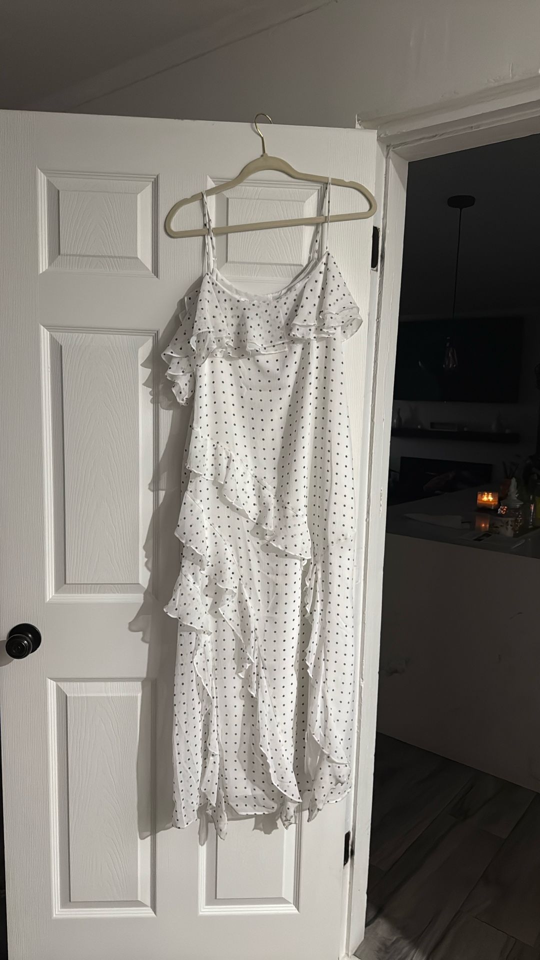 Extra Large White & Black Polkadot Dress