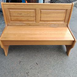 Solid Oak Bench With Storage