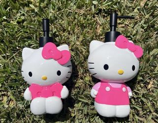 Two hello kitty soap dispensers