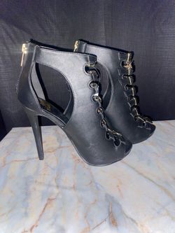 Fortune Dynamics Wanika-H Black Cutout Stiletto Heels - Size 7
