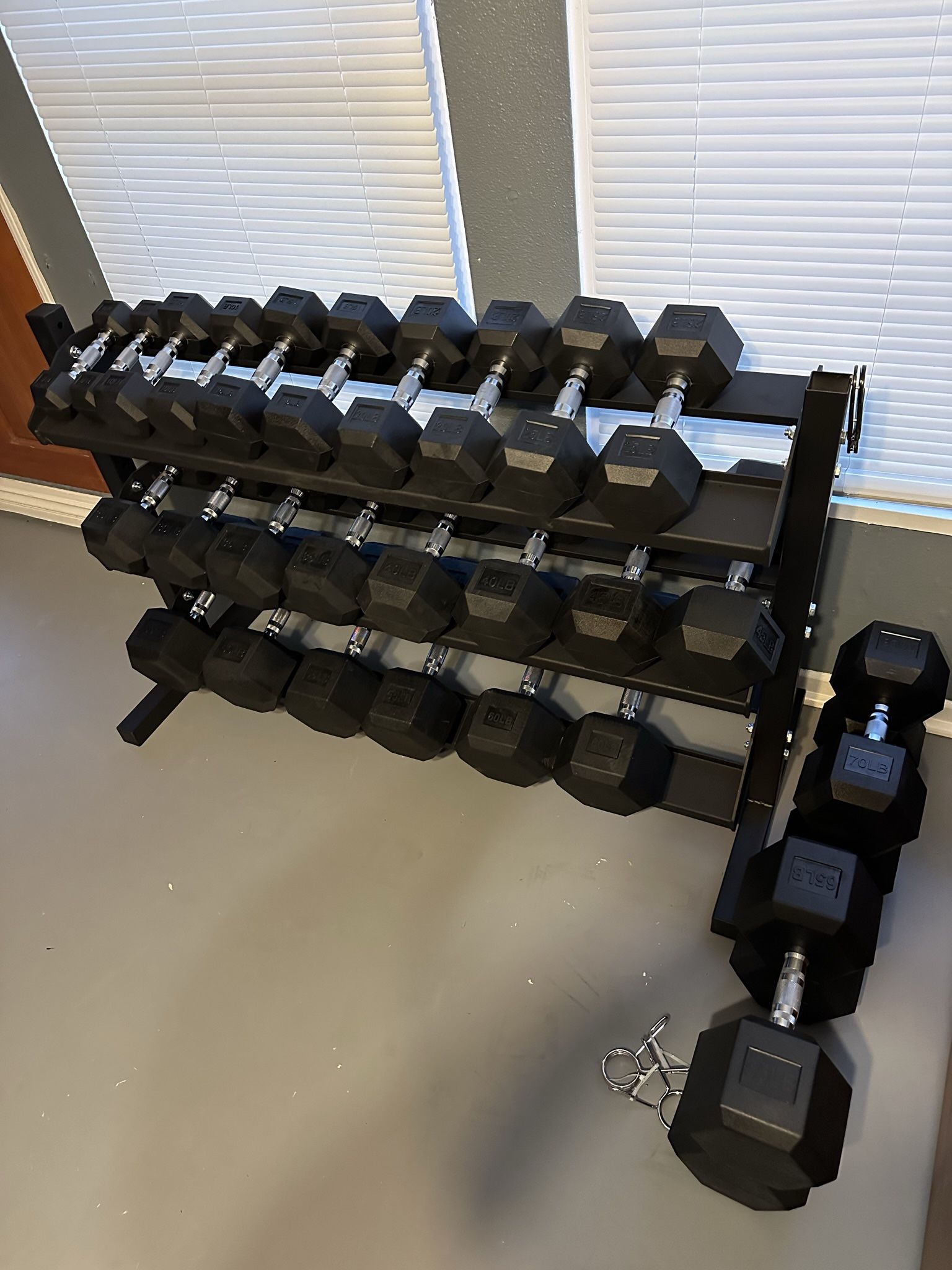 50lbs Dumbbells w/Rack
