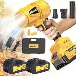 Brand New 21V Cordless Leaf Blower Kit w/ 2 Batteries, Hard Case, 3 Air Extension & Charger Included