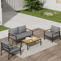 4pc Outdoor Patio Metal Furniture Set 