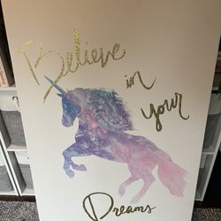 Free: Large Unicorn Canvas Print 