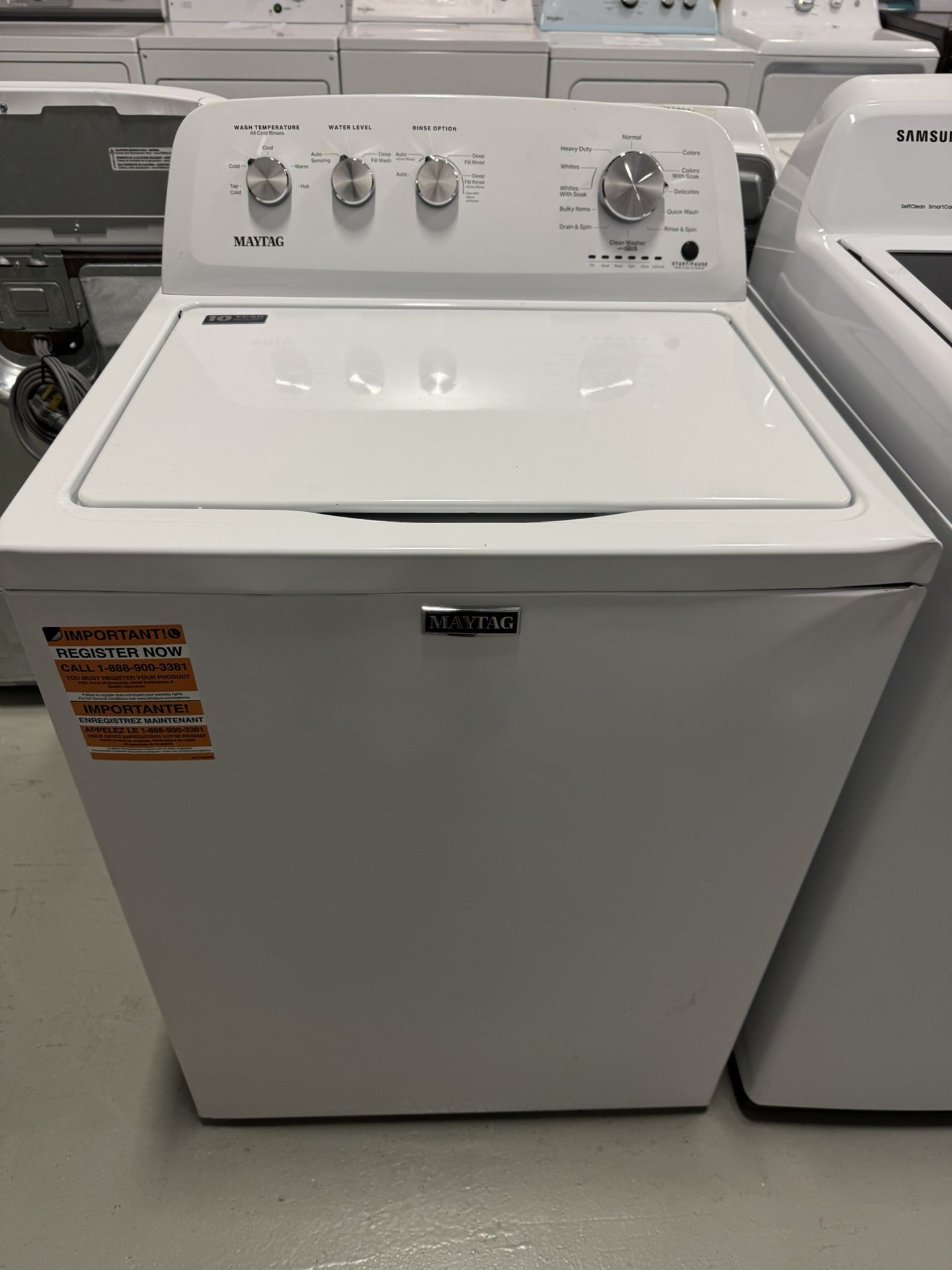 New Washer 10 year Motor Warranty!