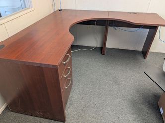 Cherry Finish Corner Desk